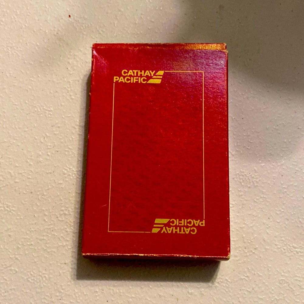 Cathay Pacific airline cards Asian airline red